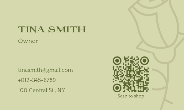 Verde Ilustração Simples Florist QR Code