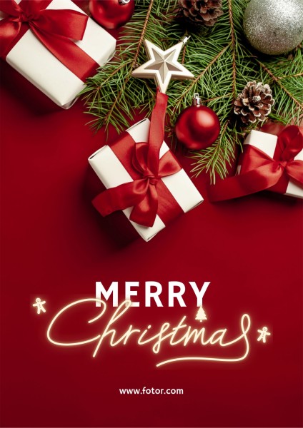 กล่องของขวัญคริสต์มาสสีแดง Holiday Wish
