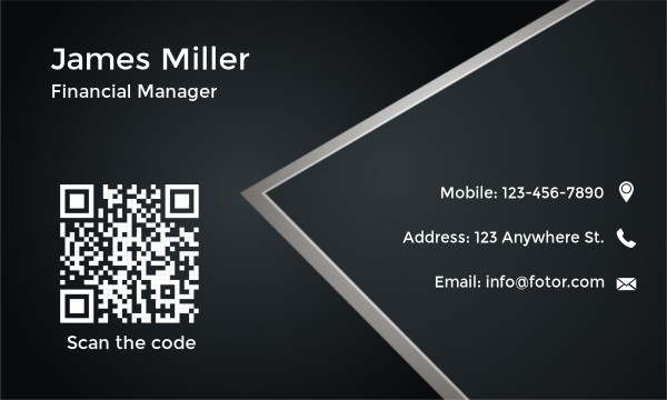 Dark Black Modern Financial Manager QR Code