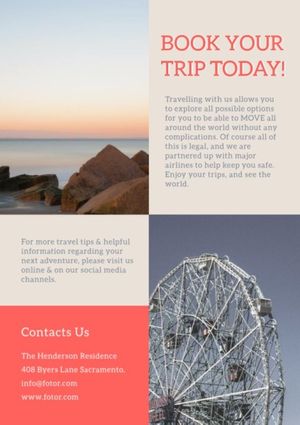 brochure, marketing, business, Blue Travel Advertisement Flyer Template