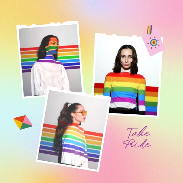 Retro Gradient Lgbt Pride Month ภาพตัดปะภาพถ่าย