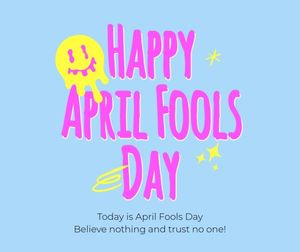 celebration, festival, happy, Soft Blue Creative April Fools' Day Greeting Facebook Post Template