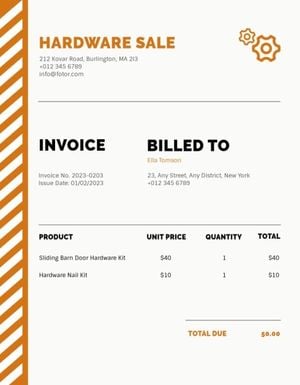 ハードウェア販売請求書 請求書