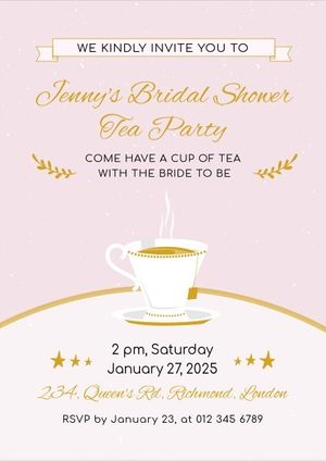 single tea parties, wedding, marriage, Bridal Shower Tea Party Invitation Template