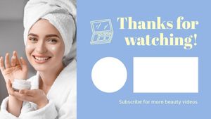 life, end cards, cosmetic, Blue Beauty And Makeup Video Subscribe Youtube End Screen Template